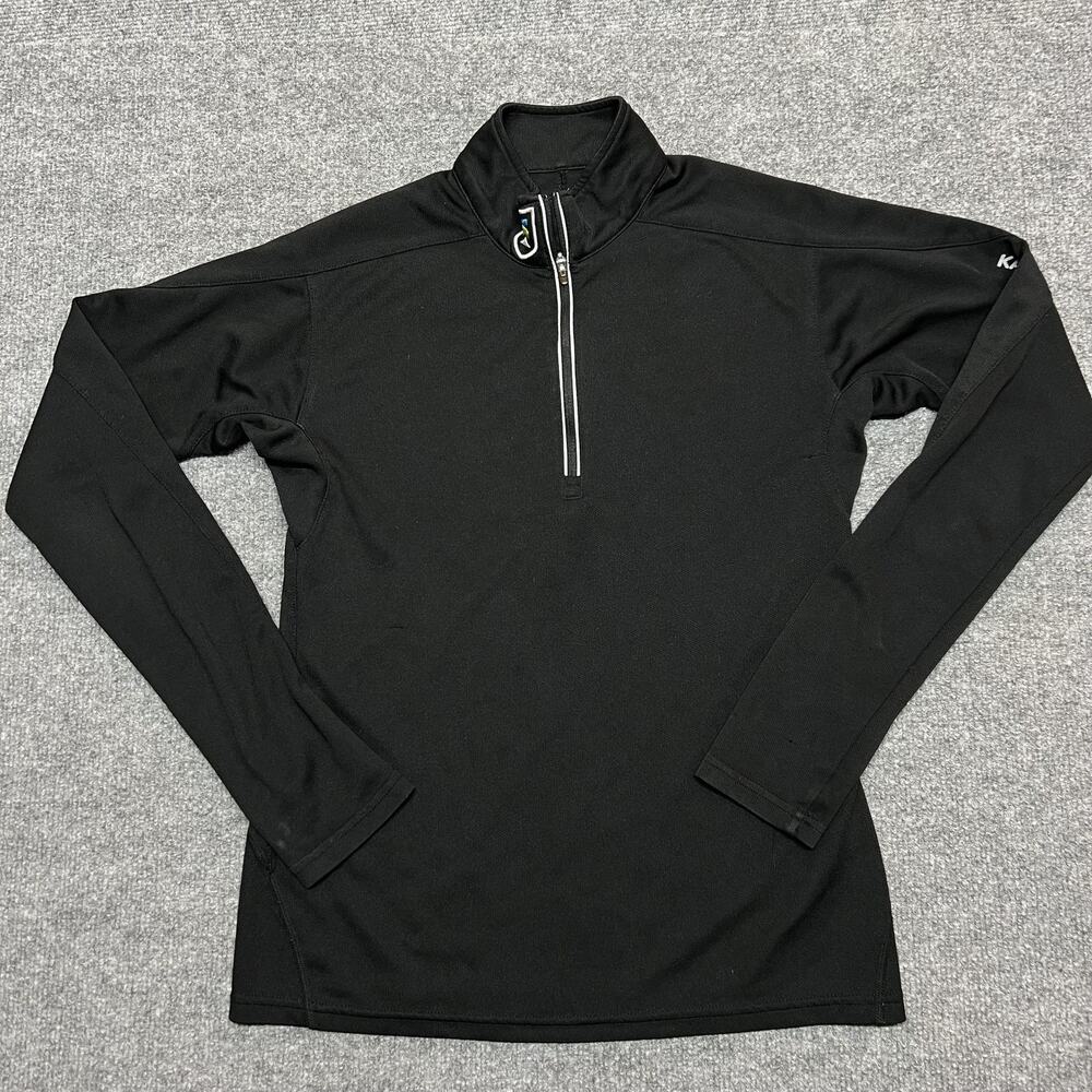 Karbon Pullover Womens Medium Black 1/4 Zip Mock Neck Ski Base Layer Top